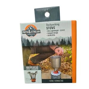 Path & Stream Compact Backpacking Stove & Case Camping Outdoor Cooking Portable